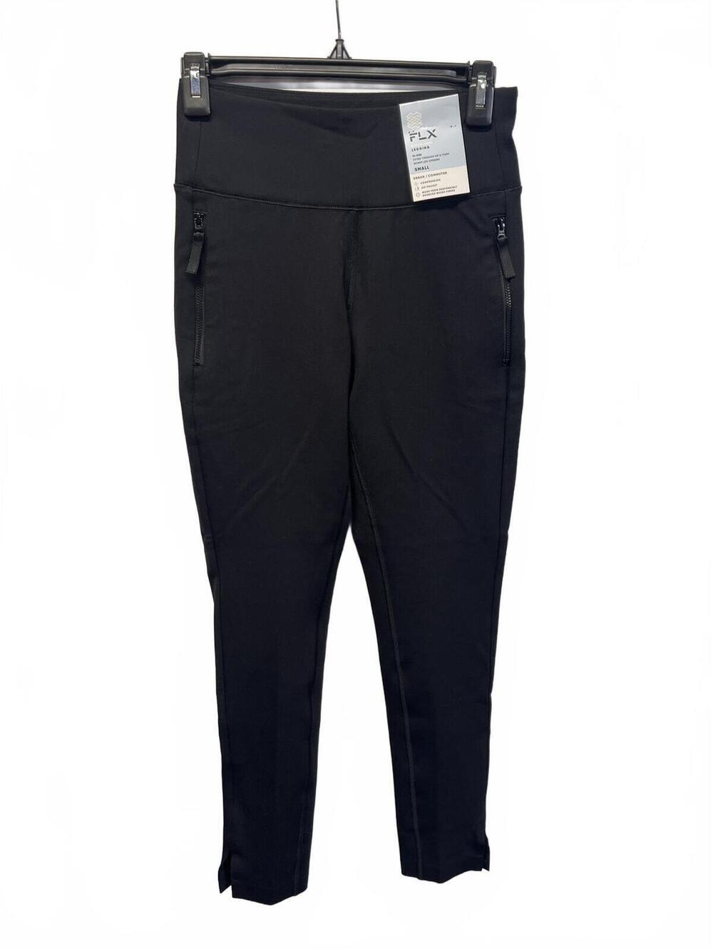 Black Ponte Hi-Rise Skinny Leggings Women's Small FLX Elevate w/ Zip Pockets NWT